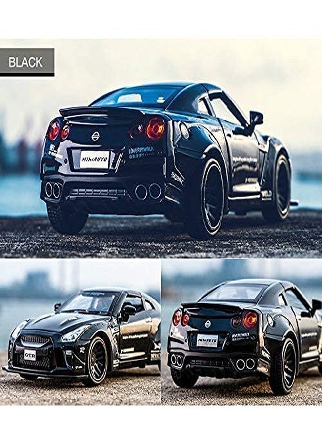 KING FORU Scale Exclusive Alloy Metal Pull Back Die-cast Car Model with Sound Light Mini Auto Toy for Kids Metal Model Toy Car with Sound and Light (1:32 Scale NISS-an GTR R35) - Image 3